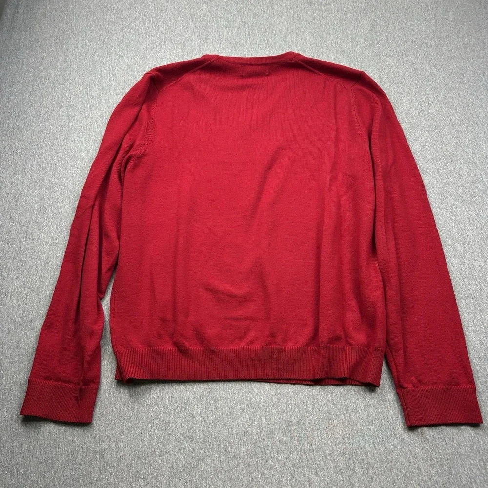 Brooks Brothers‎ Merino Wool Blend Mens Large Red VNeck Sweater Long Sleeve